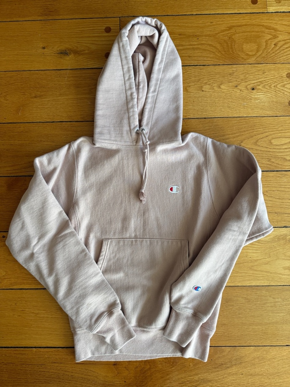 Champion Dusty Pink Hoodie with Signature Logo